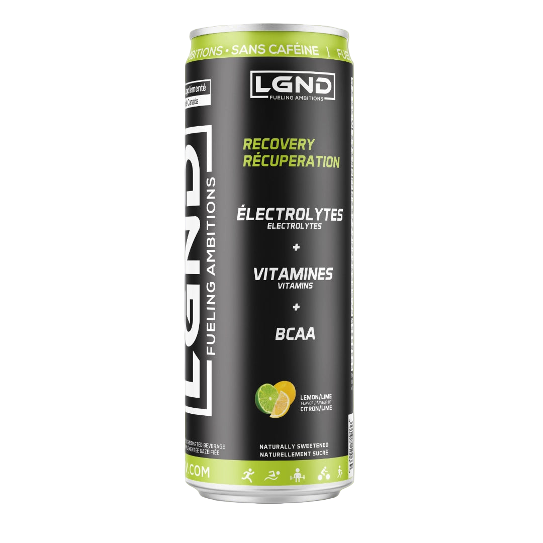 LGND recovery drink can on a white background
